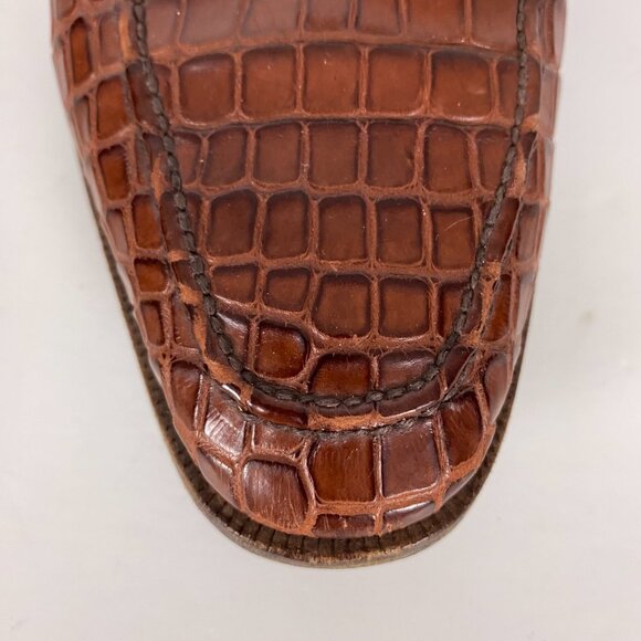 Gravati for Wilkes and Bashford Shoes Mens 9 M Brown Crocodile Wilson Dean Italy - Picture 7 of 16